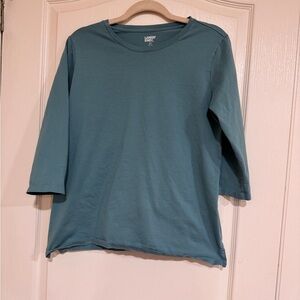 Lands end teal 3/4 sleeve top​​​​